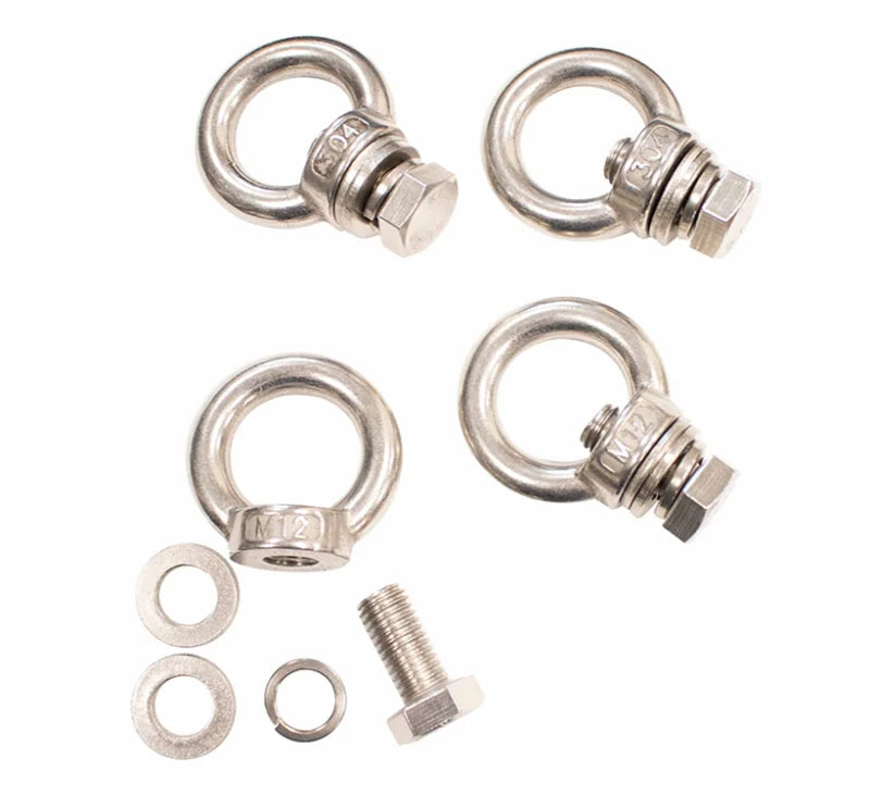 Fishbone Offroad Jeep Storage/Bed Rack Tie Down Kit Stainless Steel - Back View