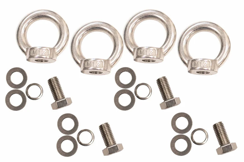Fishbone Offroad Jeep Storage/Bed Rack Tie Down Kit Stainless Steel - Installation View