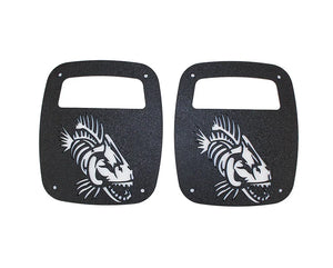 Fishbone Offroad Jeep Wrangler CJ YJ TJ Tail Light Covers - Black Textured Powdercoat - Main Product View
