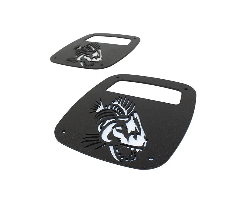 Fishbone Offroad Jeep Wrangler CJ YJ TJ Tail Light Covers - Black Textured Powdercoat - Additional View 6