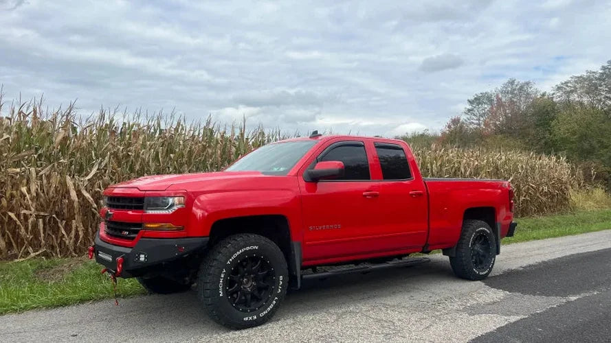 Fishbone Offroad 07-18 Chevrolet Silverado 1500/2500/3500 Double Cab Oval Side Steps -Black Textured - Additional View 5