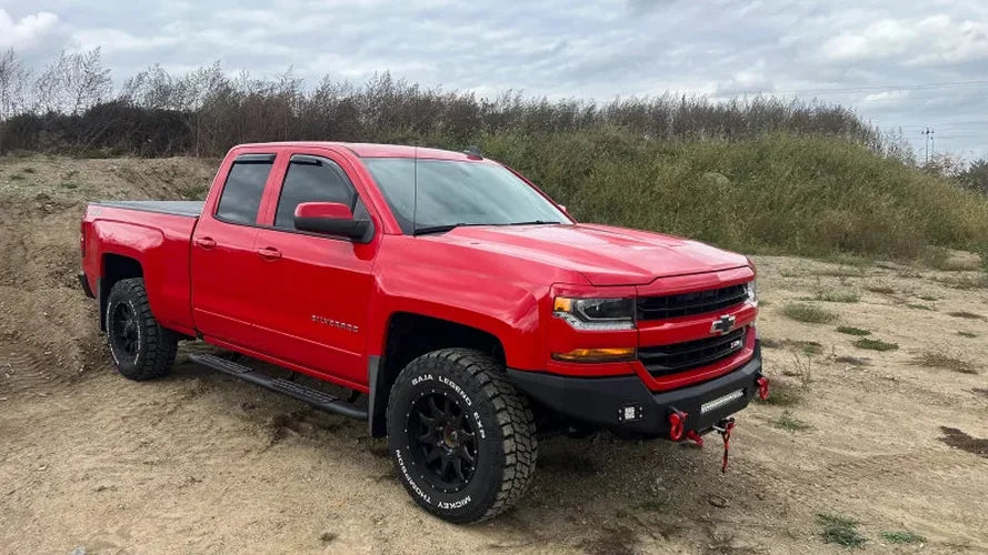 Fishbone Offroad 07-18 Chevrolet Silverado 1500/2500/3500 Double Cab Oval Side Steps -Black Textured - Additional View 6