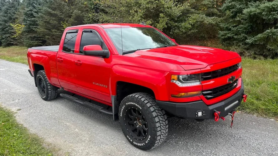 Fishbone Offroad 07-18 Chevrolet Silverado 1500/2500/3500 Double Cab Oval Side Steps -Black Textured - Additional View 8