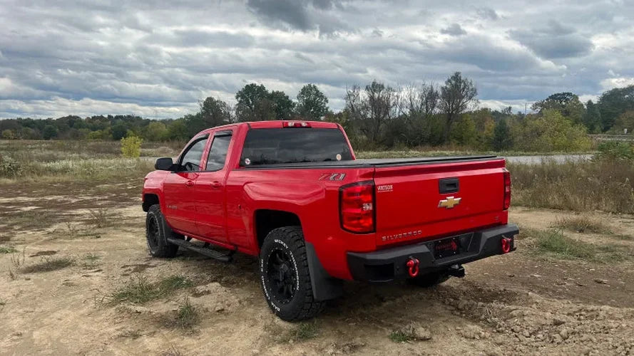 Fishbone Offroad 07-18 Chevrolet Silverado 1500/2500/3500 Double Cab Oval Side Steps -Black Textured - Additional View 10