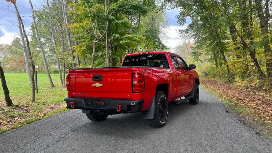 Fishbone Offroad 07-18 Chevrolet Silverado 1500/2500/3500 Double Cab Oval Side Steps -Black Textured - Additional View 11
