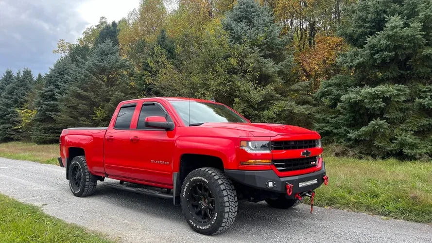 Fishbone Offroad 07-18 Chevrolet Silverado 1500/2500/3500 Double Cab Oval Side Steps -Black Textured - Additional View 12