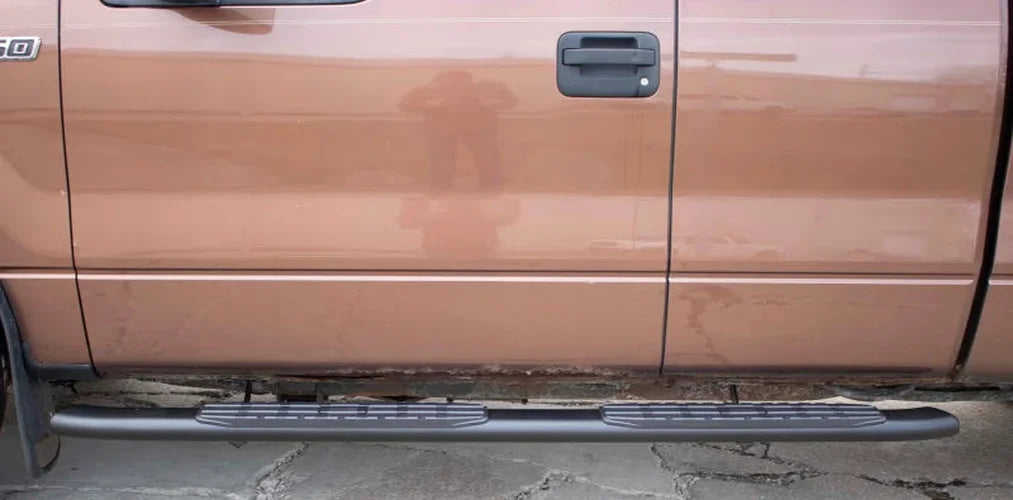 Fishbone Offroad 09-14 Ford F150 Extended Super Cab Oval Side Steps - Black Textured - Additional View 7