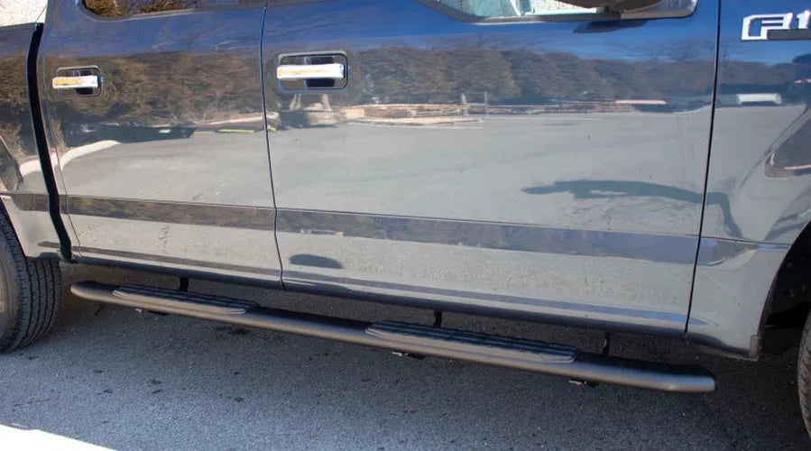 Fishbone Offroad 2015+ Ford F150 Super Crew Cab Oval Side Steps - Black Textured - Side View