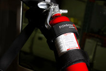 Load image into Gallery viewer, Fishbone Offroad Padded Roll Bar Black Fire Extinguisher Holder - Installation View