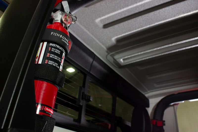 Fishbone Offroad Padded Roll Bar Black Fire Extinguisher Holder - Additional View 8