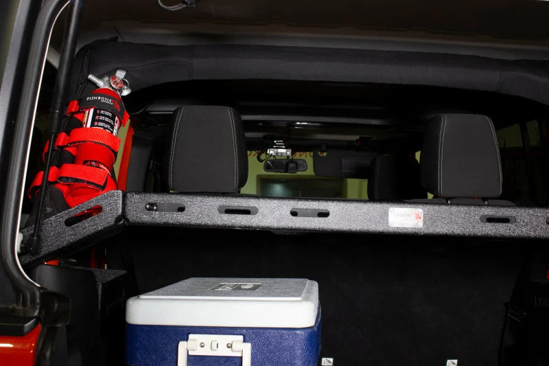 Fishbone Offroad Padded Roll Bar Red Fire Extinguisher Holder - Installation View