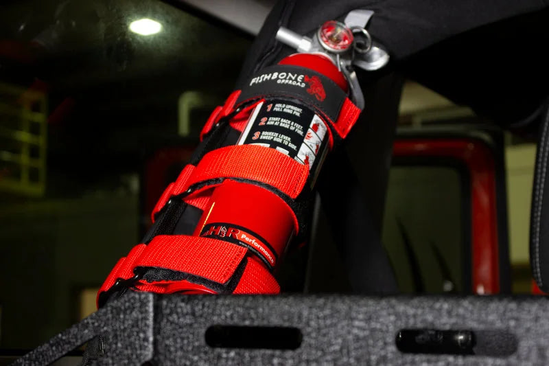 Fishbone Offroad Padded Roll Bar Red Fire Extinguisher Holder - Additional View 6
