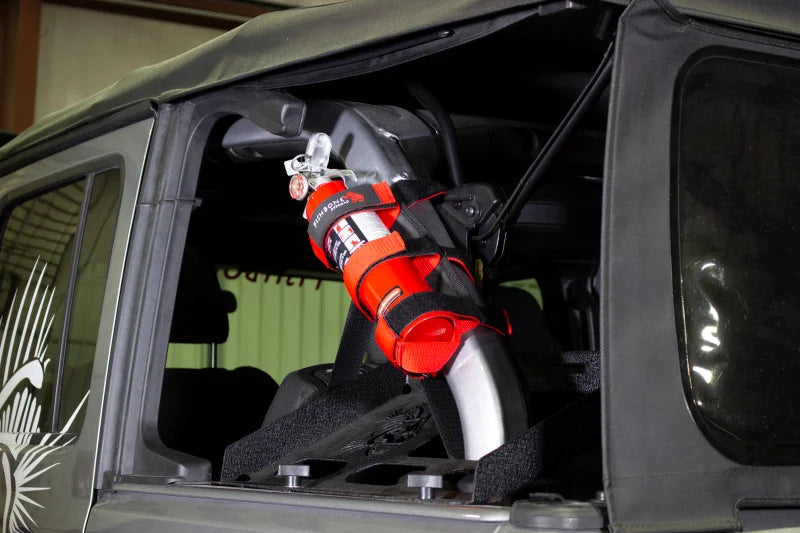 Fishbone Offroad Padded Roll Bar Red Fire Extinguisher Holder - Additional View 7