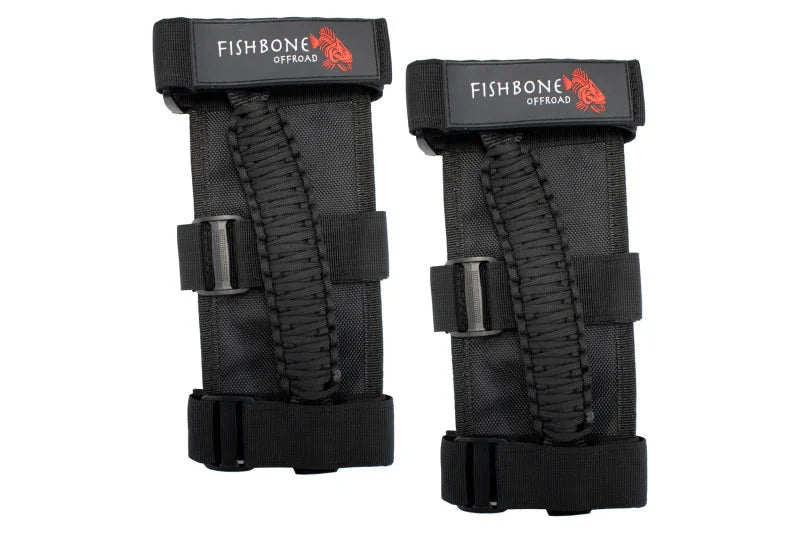 Fishbone Offroad Paracord Grab Handles w/Three Straps - Black - Main Product View