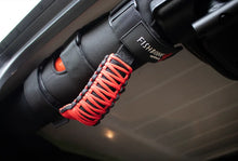 Load image into Gallery viewer, Fishbone Offroad Paracord Grab Handles w/Three Straps Red - Side View