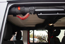 Load image into Gallery viewer, Fishbone Offroad Paracord Grab Handles w/Three Straps Red - Back View