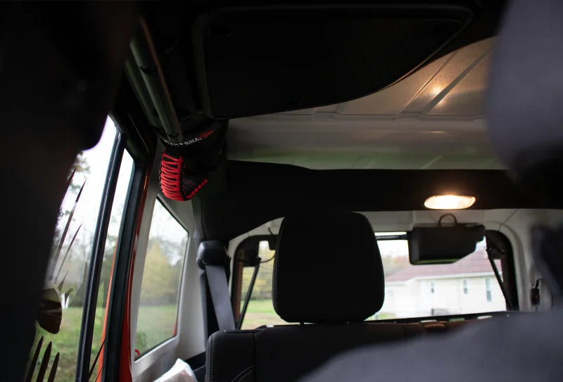 Fishbone Offroad Paracord Grab Handles w/Three Straps Red - Installation View