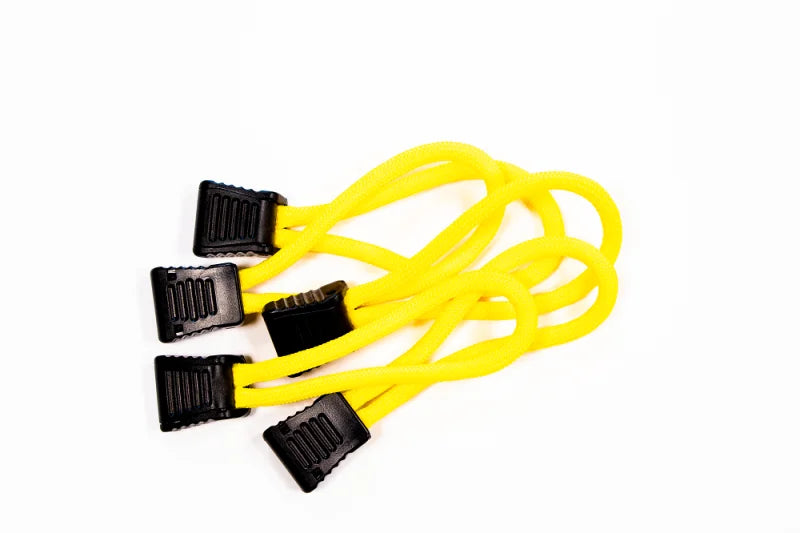 Fishbone Offroad Paracord Zipper Pulls 5 Pcs Yellow - Side View