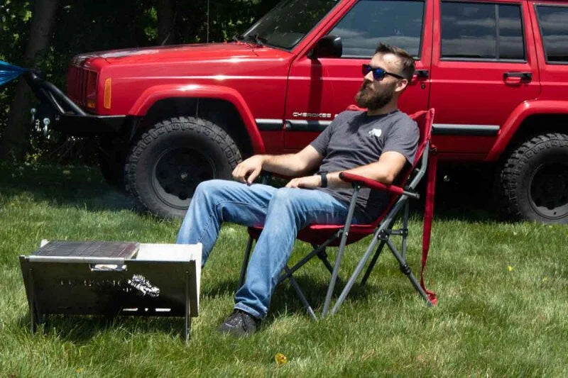 Fishbone Offroad Portable Fire Pit - Back View