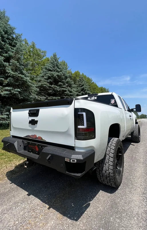 Fishbone Offroad Rear Bumper - Black fits 2007-2013 Chevrolet Silverado 1500 - Installation View
