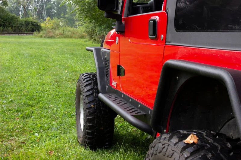 Fishbone Offroad Rock Slider W/Tube Step - Black Powdercoat fits Jeep LJ - Additional View 6