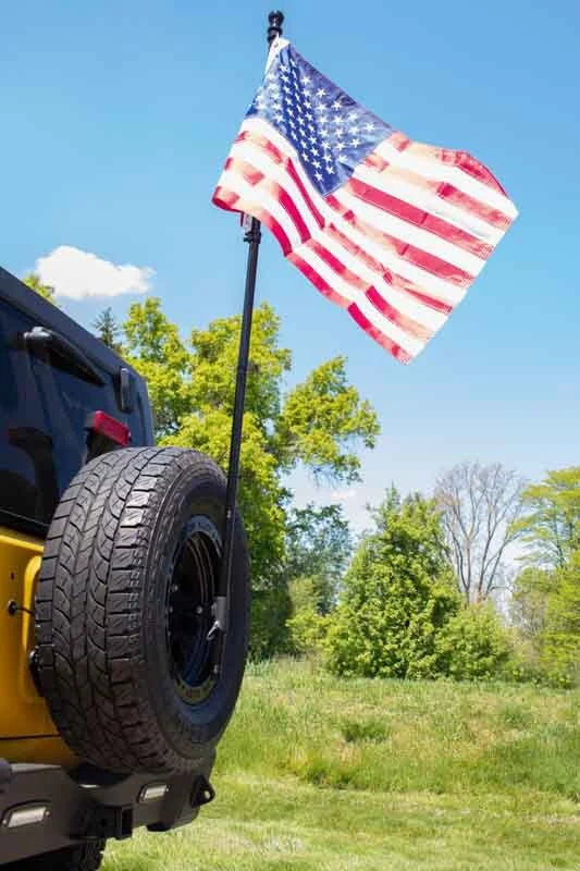 Fishbone Offroad Spare Tire Flag Mount - Back View