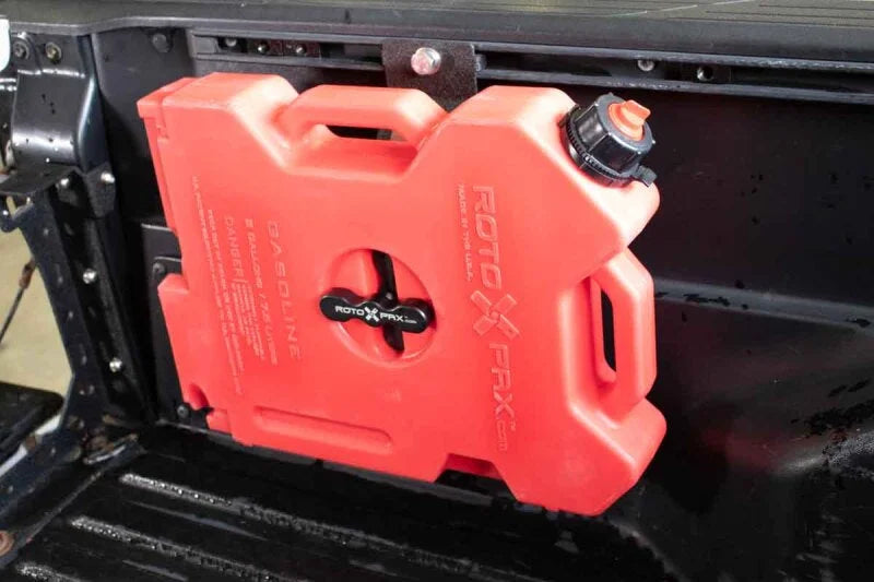 Fishbone Offroad Tacoma In Bed Rotopax Mount - Back View