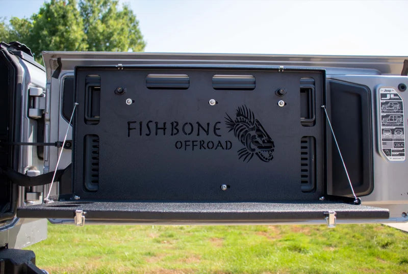 Fishbone Offroad  Tailgate Table - Black - Side View