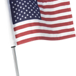 Load image into Gallery viewer, Flag Pole - With Flag - Tubular Mount Show Chrome - Side View