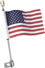 Load image into Gallery viewer, Flag Pole - With Flag - Tubular Mount Show Chrome - Side View