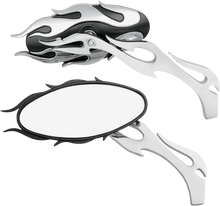 Load image into Gallery viewer, Flame Oval Mirror - Black/Chrome DragSpecialties 76826 - Main Product View