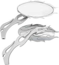 Load image into Gallery viewer, Flame Oval Mirror - Chrome DragSpecialties 76826C - Main Product View