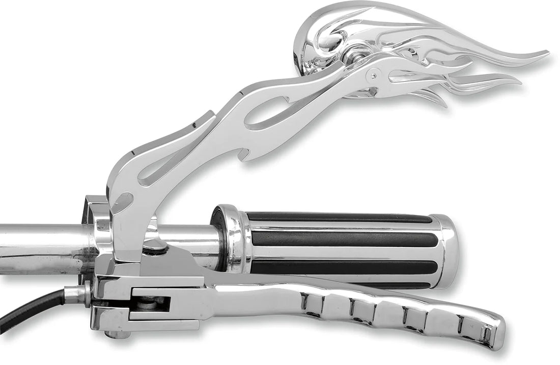 Flame Style Die-Cast Mirrors DragSpecialties 76467 - Side View
