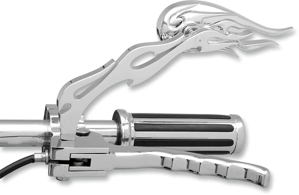 Flame Style Die-Cast Mirrors DragSpecialties 76467 - Side View