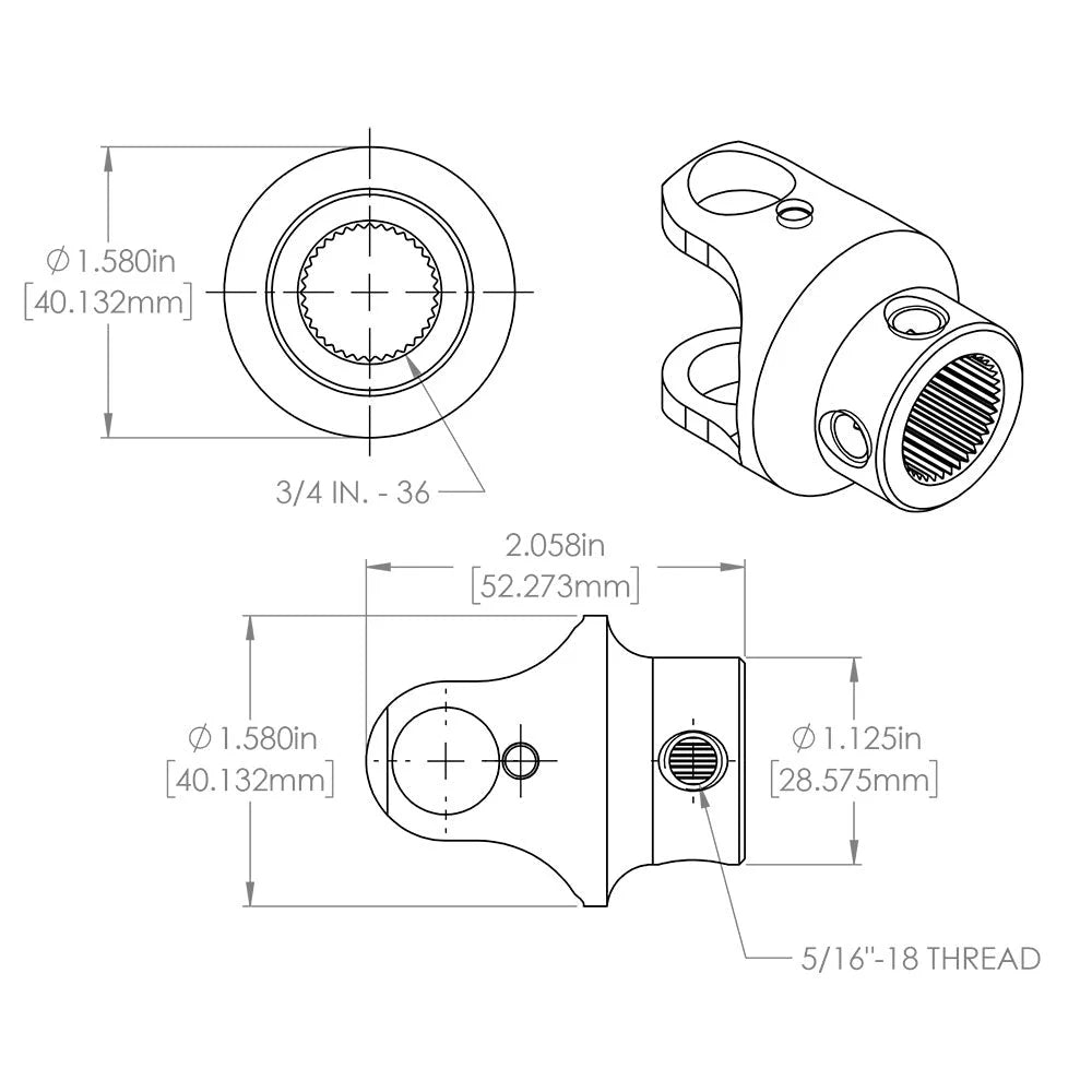 Flaming River 3/4"-36 X 1" DD UNIVERSAL BILLET-JOINT - Installation View