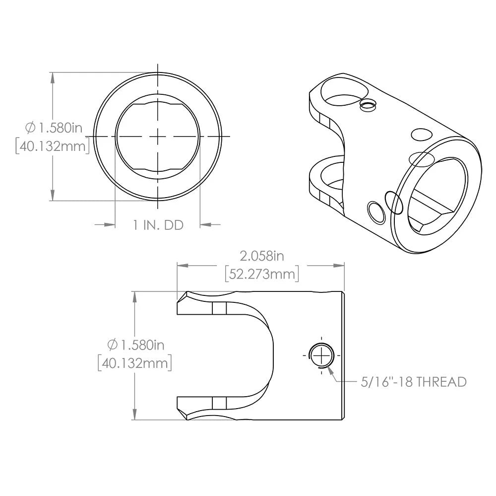 Flaming River 3/4"-36 X 1" DD UNIVERSAL BILLET-JOINT - Additional View 5