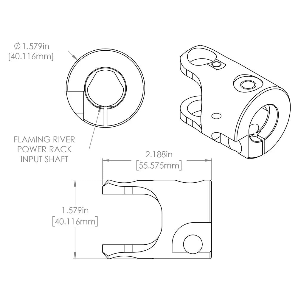 Flaming River FR POWER X 3/4" DD UNIVERSAL BILLET-JOINT - Installation View