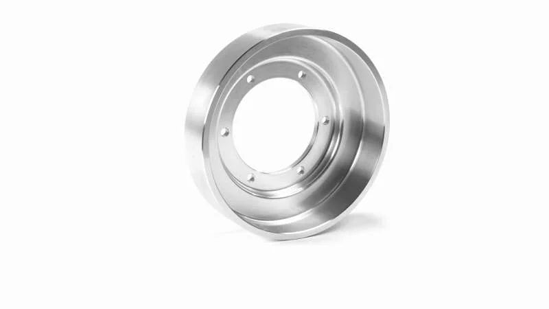 Fleece Performance 03-12 Dodge 2500/3500 Cummins Fan Drive Pulley (Bare Aluminum Finish) - Side View