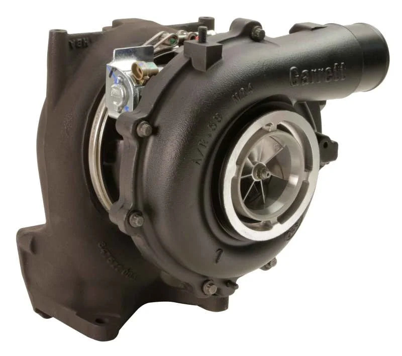 Fleece Performance 04.5-10 Chevy Duramax (LLY/LBZ/LMM) 63mm STREET VNT Cheetah Turbo w/ HX40 Outlet - Back View
