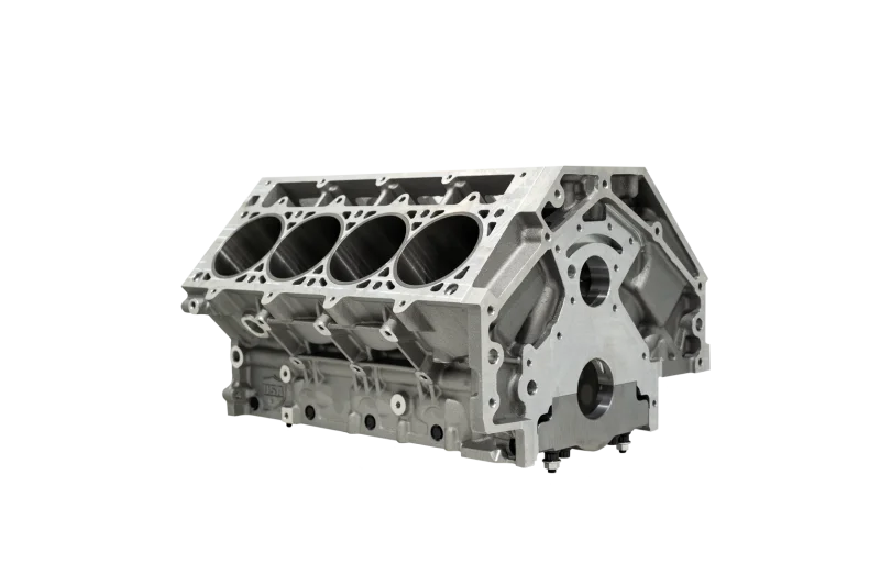 Fleece Performance GM LSR Standard Deck Wet Aluminum Engine Block - Side View