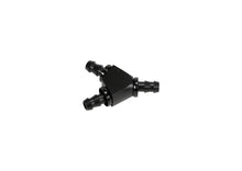 Load image into Gallery viewer, Fleece Performance Universal 3/8in Aluminum Y Barbed Fitting (For -6 Pushlock Hose) - Black Anodized - Side View