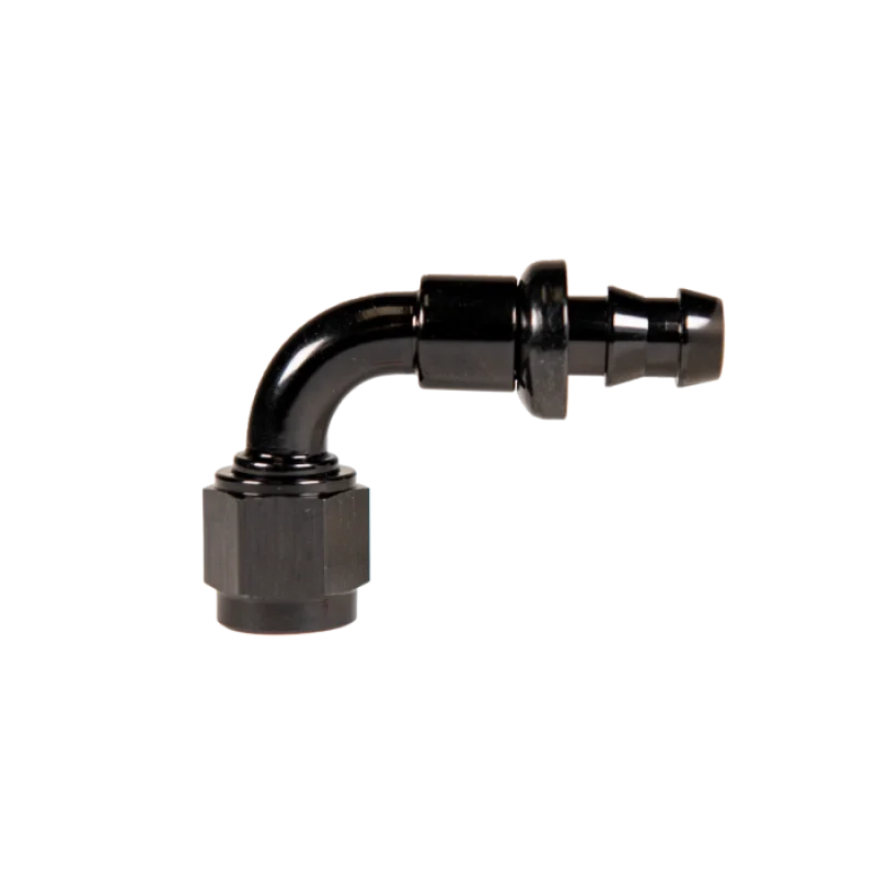 Fleece Performance Universal -6AN 90Deg to Hose Barb - Black
