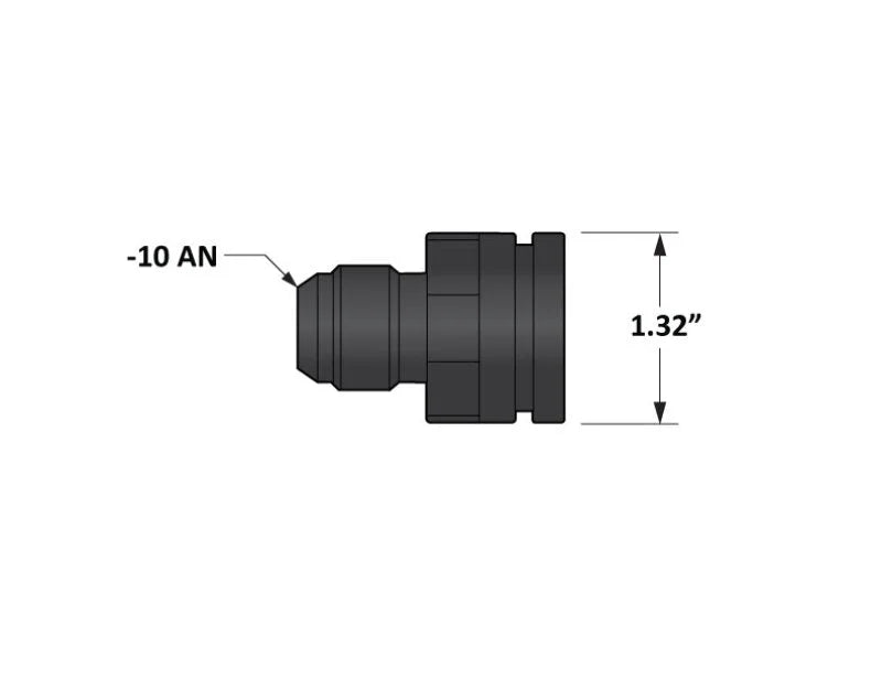 Fleece Performance Universal Billet Aluminum Adapter Fitting -10AN Male to 1.325in O-Ring Bore - Back View