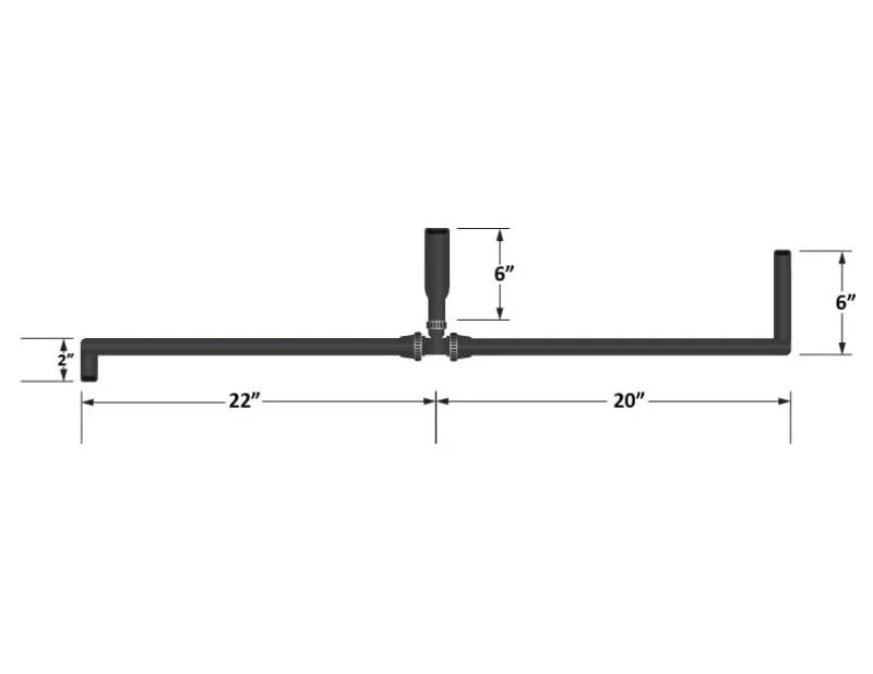 Fleece Performance Universal Pre-Formed 5/8in ID Hose w/ 90 Deg. Ends/1in ID T-Fitting - Detail View