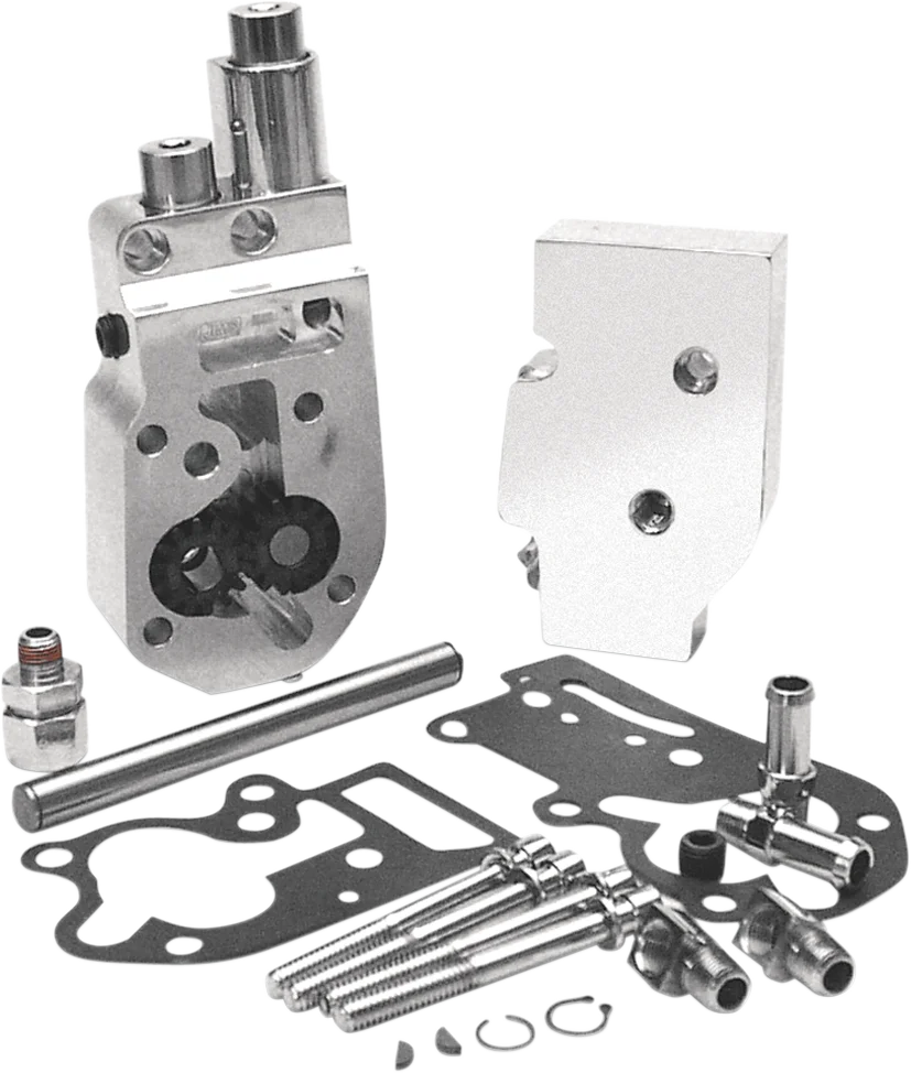 Flow Pro 1 Billet Oil Pump Bottom Line - Black Jims USA 1753B - Side View