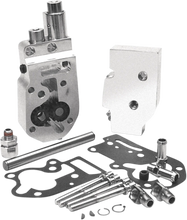 Load image into Gallery viewer, Flow Pro 1 Billet Oil Pump Bottom Line - Black Jims USA 1753B - Side View