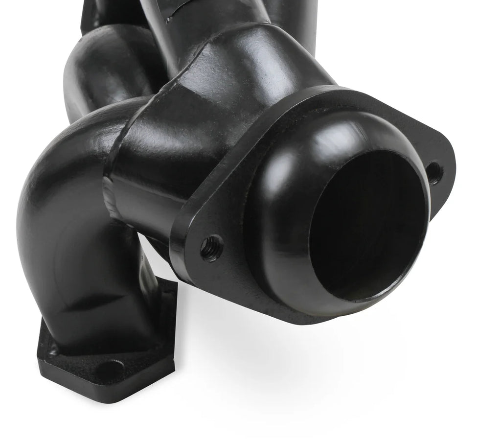 FlowTech 1979-1993 Mustang 5.0L 1-3/4" 409SS Shorty Header - Black Painted Finish - Side View