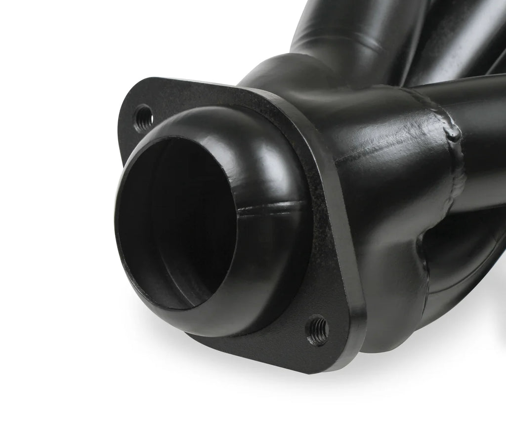 FlowTech 1979-1993 Mustang 5.0L 1-3/4" 409SS Shorty Header - Black Painted Finish - Back View