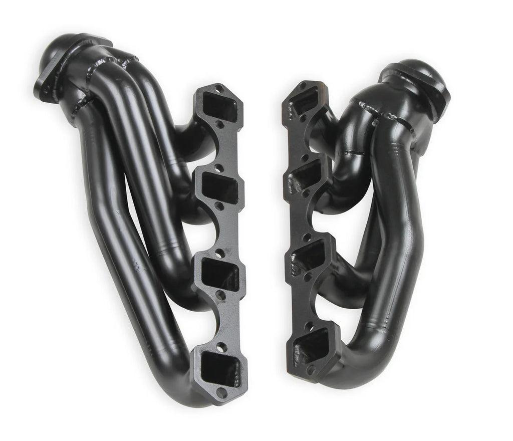 FlowTech 1979-1993 Mustang 5.0L 1-3/4" 409SS Shorty Header - Black Painted Finish - Installation View