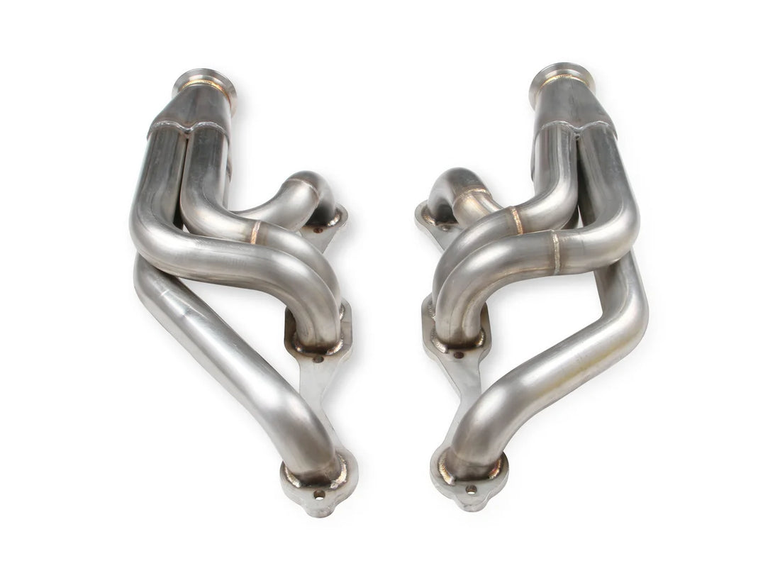 FlowTech Flowtech Small Block Chevy Turbo Headers - Natural Finish - Side View